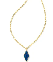 Kendra Scott Abbie Pave Frame Gold Long Pendant Necklace