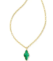 Kendra Scott Abbie Pave Frame Gold Long Pendant Necklace