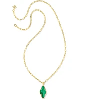 Kendra Scott Abbie Pave Frame Gold Long Pendant Necklace