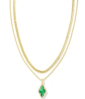 Kendra Scott Abbie Pave Frame Short Multi Strand Necklace