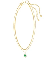 Kendra Scott Abbie Pave Frame Short Multi Strand Necklace