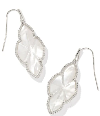 Kendra Scott Abbie Pave Frame Silver Drop Earrings