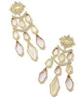 Kendra Scott Alexandria Gold Crystal Tiered Statement Drop Earrings