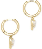 Kendra Scott Ari 14K Drusy Heart Huggie Earrings