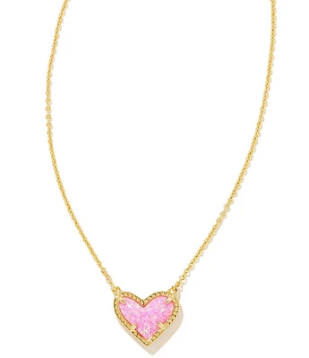 Kendra Scott Ari Heart Opal Gold Short Pendant Necklace