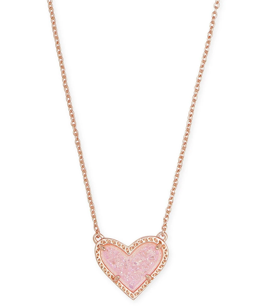 Kendra Scott Ari Drusy Heart Short Pendant Necklace