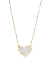 Kendra Scott Ari Drusy Heart Short Pendant Necklace