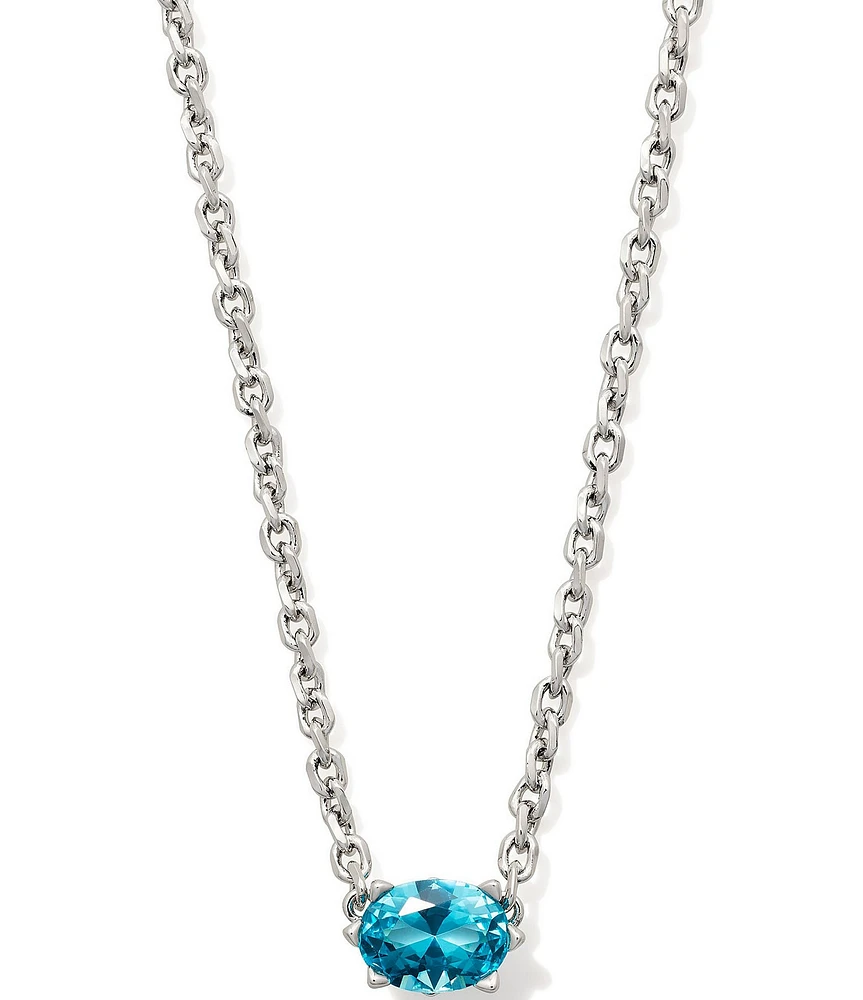 Kendra Scott Cailin Crystal Silver Short Pendant Necklace