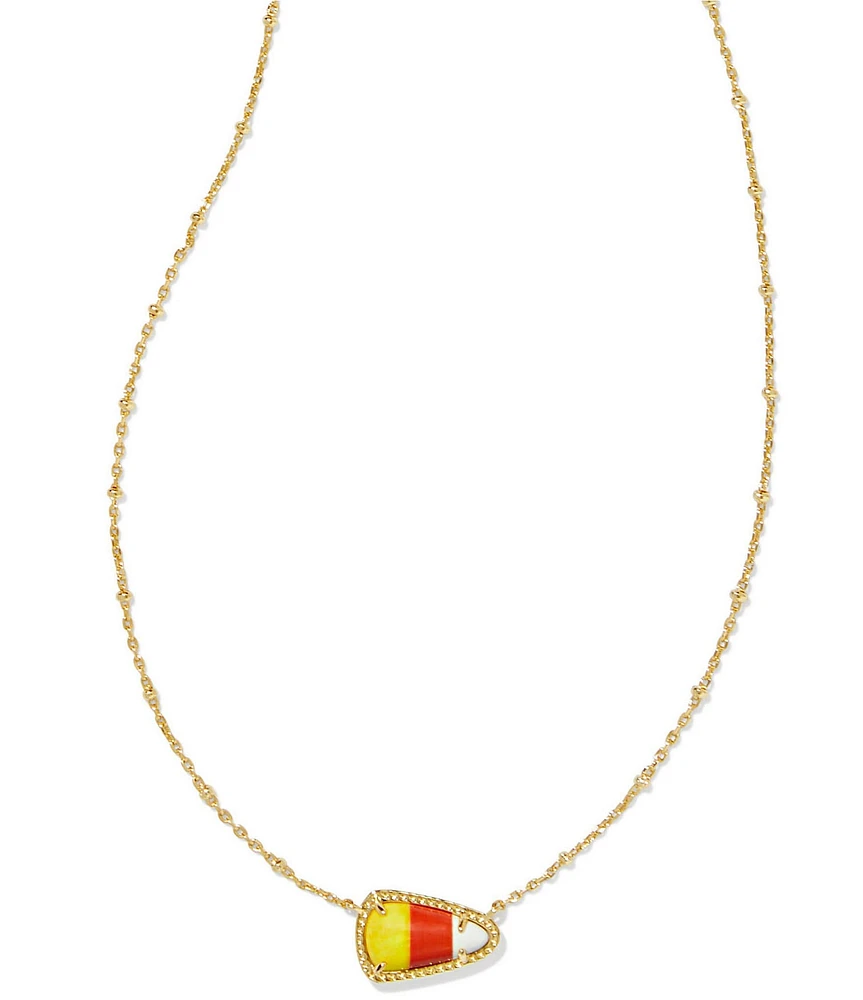 Kendra Scott Candy Corn Short Gold Pendant Necklace