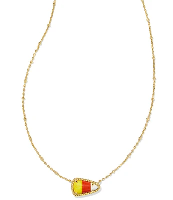 Kendra Scott Candy Corn Short Gold Pendant Necklace