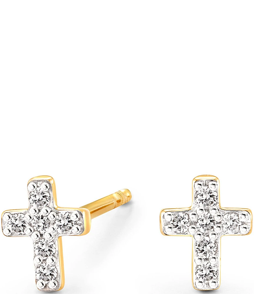 Kendra Scott Cross 14K Yellow Gold Stud Earrings