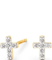 Kendra Scott Cross 14K Yellow Gold Stud Earrings