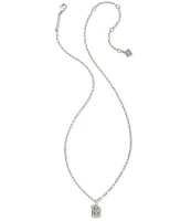 Kendra Scott Crystal Initial Letter Silver Short Pendant Necklace