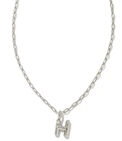 Kendra Scott Crystal Initial Letter Silver Short Pendant Necklace