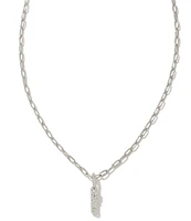 Kendra Scott Crystal Initial Letter Silver Short Pendant Necklace