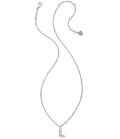 Kendra Scott Crystal Initial Letter Silver Short Pendant Necklace