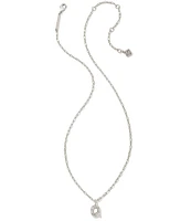 Kendra Scott Crystal Initial Letter Silver Short Pendant Necklace