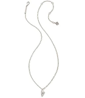 Kendra Scott Crystal Initial Letter Silver Short Pendant Necklace