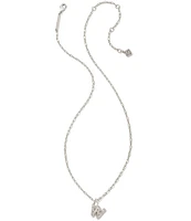 Kendra Scott Crystal Initial Letter Silver Short Pendant Necklace