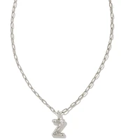 Kendra Scott Crystal Initial Letter Silver Short Pendant Necklace