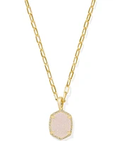 Kendra Scott Daphne Pave Frame Gold Short Pendant Necklace