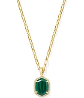 Kendra Scott Daphne Pave Frame Gold Short Pendant Necklace