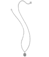 Kendra Scott Daphne Pave Frame Silver Platinum Drusy Short Pendant Necklace