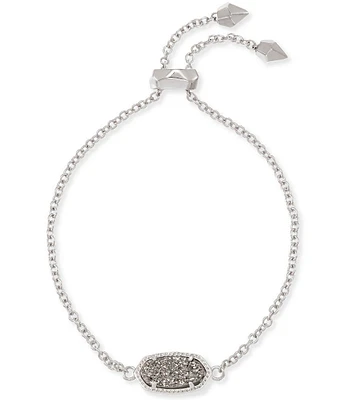 Kendra Scott Elaina Silver Drusy Adjustable Chain Bracelet