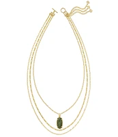 Kendra Scott Elle Vintage Bamboo Frame Triple Strand Necklace