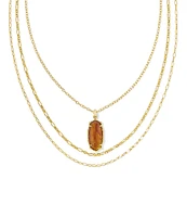 Kendra Scott Elle Vintage Bamboo Frame Triple Strand Necklace