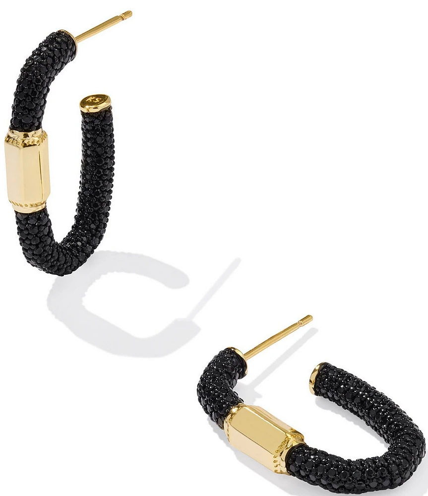 Kendra Scott Emery Crystal Hoop Gold Accent Earrings