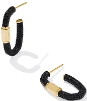 Kendra Scott Emery Crystal Hoop Gold Accent Earrings