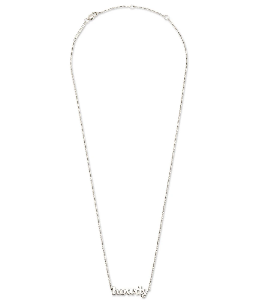 Kendra Scott Howdy Sterling Silver Short Pendant Necklace