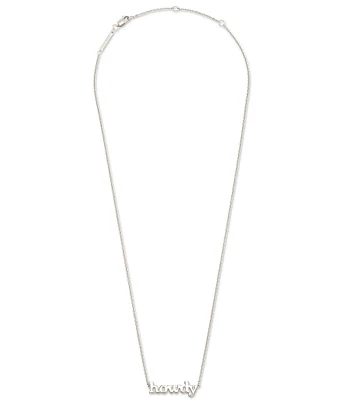 Kendra Scott Howdy Sterling Silver Short Pendant Necklace