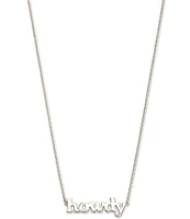 Kendra Scott Howdy Sterling Silver Short Pendant Necklace