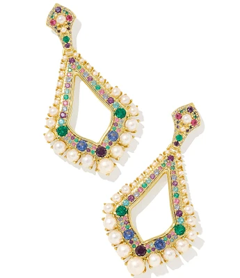Kendra Scott Krista Rhinestone and Pearl Chandelier Earrings