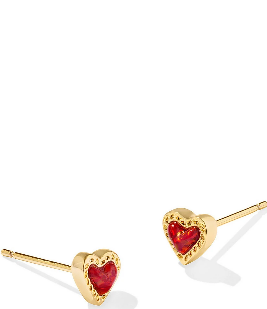 Kendra Scott Mini Ari Heart Gold Stud Earrings