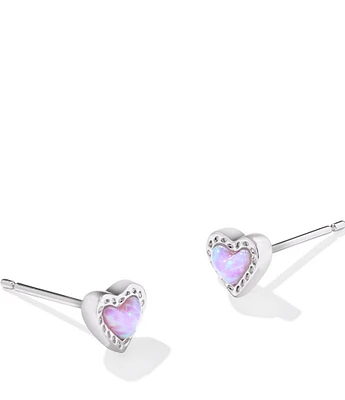 Kendra Scott Mini Ari Heart Silver Stud Earrings