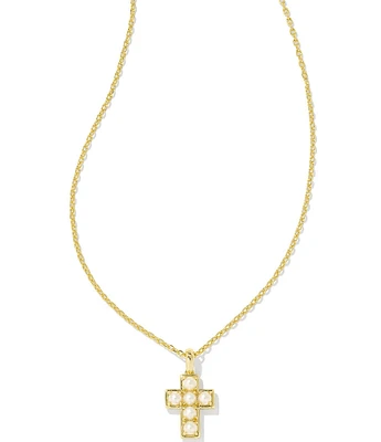 Kendra Scott Pearl Cross Short Pendant Necklace