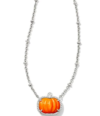 Kendra Scott Silver Pumpkin Short Pendant Necklace