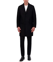 Kenneth Cole New York Peak Lapel Wool Melton Topcoat