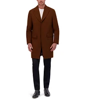 Kenneth Cole New York Peak Lapel Wool Melton Topcoat