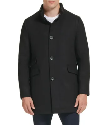 Kenneth Cole New York SB Stand Collar Zipper Detail Around Collar Coat