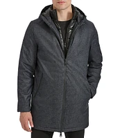 Kenneth Cole New York Water Resistant Coat with Quilted Bib