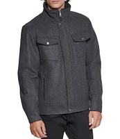 Kenneth Cole New York Wool Blend Long Sleeve Coat