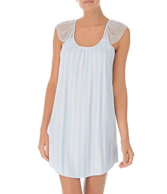 Kensie Lightweight Jersey Striped Print Scoop Neck Chemise