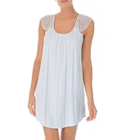 Kensie Lightweight Jersey Striped Print Scoop Neck Chemise