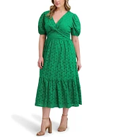 Kensie Plus Size Cotton Eyelet Dress
