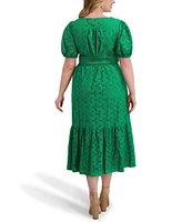 Kensie Plus Size Cotton Eyelet Dress