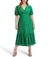 Kensie Plus Size Cotton Eyelet Dress